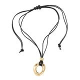 ZAA Vintage Metal Pendant Necklace for Women