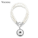 Vocheng Simulated Pearl Set 18mm Pendant Necklace and Bracelet