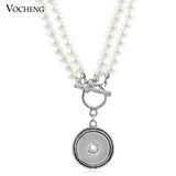 Vocheng Simulated Pearl Set 18mm Pendant Necklace and Bracelet