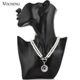 Vocheng Simulated Pearl Set 18mm Pendant Necklace and Bracelet