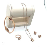 Butterfly Jewelry Set Stainless Steel Earrings Ring Bracelet Necklaces