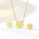 Stainless Steel Frosted Drops/Circles Charm Pendant Set