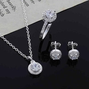 925 Silver Needle Engagement Gift Jewelry Set