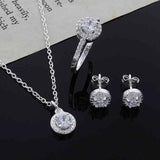 925 Silver Needle Engagement Gift Jewelry Set