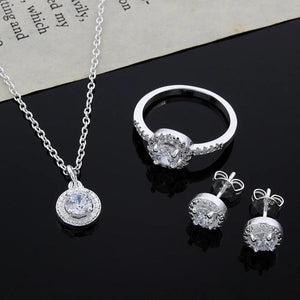 925 Silver Needle Engagement Gift Jewelry Set