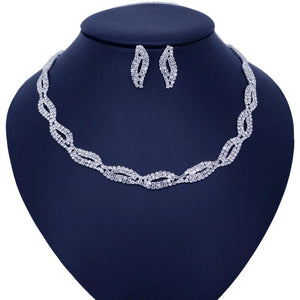 Butterfly Flower Crystal Bridal Jewelry Set for Wedding