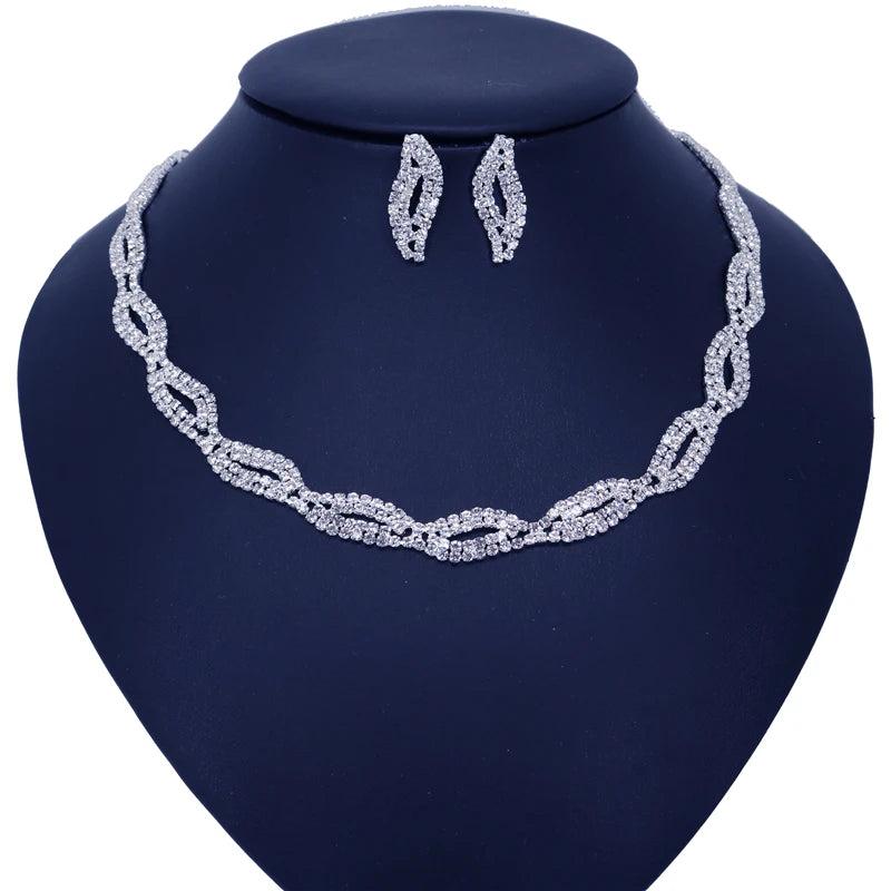 Butterfly Flower Crystal Bridal Jewelry Set for Wedding