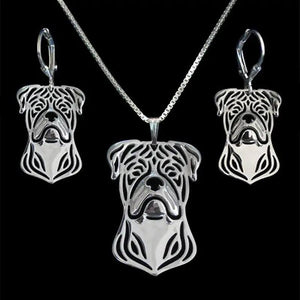 American Bulldog Metal Jewelry Set for Dog Lovers
