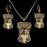 American Bulldog Metal Jewelry Set for Dog Lovers