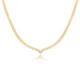 Waterproof V CZ Paved Choke Necklace Bracelet Set