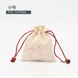 5pcs Double Layer Velvet Gift Bags Plum Lotus Design Jewelry Pouch