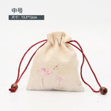 5pcs Double Layer Velvet Gift Bags Plum Lotus Design Jewelry Pouch