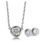 Rose Stainless Steel Zircon Crystal Jewelry Set