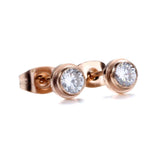 Rose Stainless Steel Zircon Crystal Jewelry Set
