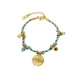 Bohemian Rope Chains Necklace Bracelet Set Moon Star Charms Stainless Steel