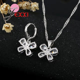 Butterfly Zirconia Silver Statement Jewelry Set for Wedding