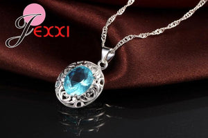 925 Silver Crystal Bridal Wedding Jewelry Set for Women