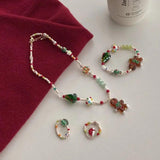 Gingerbread Man Necklace Resin Liuli Beaded Bracelet Christmas Tree Jewelry