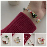 Gingerbread Man Necklace Resin Liuli Beaded Bracelet Christmas Tree Jewelry
