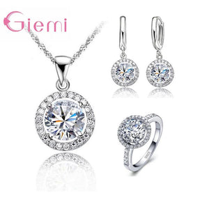 925 Silver Needle Women Wedding Jewelry Sets