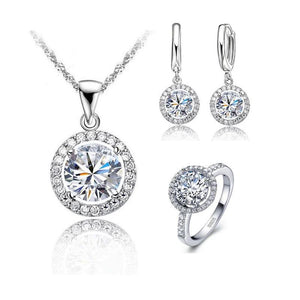 925 Silver Needle Women Wedding Jewelry Sets