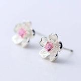 925 Silver Flower Wedding Jewelry Set For Women Necklace Earrings Rings Bracelet