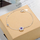 925 Silver Flower Wedding Jewelry Set For Women Necklace Earrings Rings Bracelet