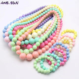 Baby Beads Necklace Bracelets Set Colorful
