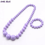 Baby Beads Necklace Bracelets Set Colorful