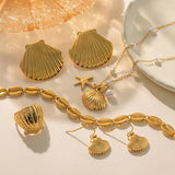 18K Plated Shell Conch Pattern Jewelry Set for Women