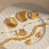 18K Plated Shell Conch Pattern Jewelry Set for Women