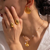 18K Plated Shell Conch Pattern Jewelry Set for Women