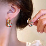 Ethnic Flower Pendant Necklace Earrings Set