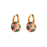 Ethnic Flower Pendant Necklace Earrings Set