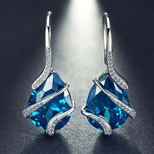 Water Drop CZ Jewelry Set for Women Sea Party