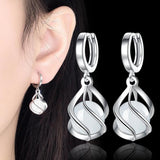 925 Silver Spiral Opal Jewelry Set FQL23089