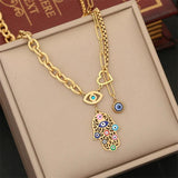 316L Stainless Steel Zircon Eyes Charm Jewelry Set