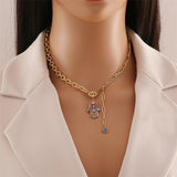 316L Stainless Steel Zircon Eyes Charm Jewelry Set
