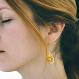 Vintage Quicksand Glass Pendant Necklace & Earrings Set