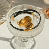 Stainless Steel Hammer Grain Vintage Spiral Earrings/Rings/Pendant Necklace Set