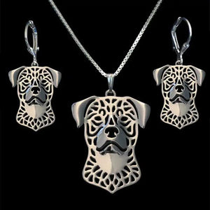 Metal Rottweiler Dog Jewelry Set - Hot Lovers