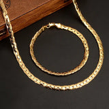 7MM Cuban Chain Men Necklace Bracelet Ethiopian Jewelry Sets