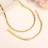 7MM Cuban Chain Men Necklace Bracelet Ethiopian Jewelry Sets