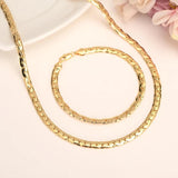 7MM Cuban Chain Men Necklace Bracelet Ethiopian Jewelry Sets