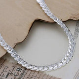 S085 Fine Silver Plated Jewelry Sets 5MM Flat