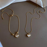925 Silver Shell Love Bracelet Necklace Set for Women, Gift Jewelry