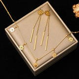 316L Stainless Steel Heart Love Necklace Earrings Set