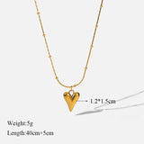 316L Stainless Steel Heart Love Necklace Earrings Set