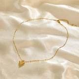 316L Stainless Steel Heart Love Necklace Earrings Set