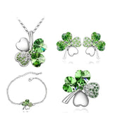 Crystal Clover 4 Leaf Heart Jewelry Set for Girls